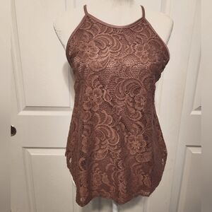 Lace rose gold top